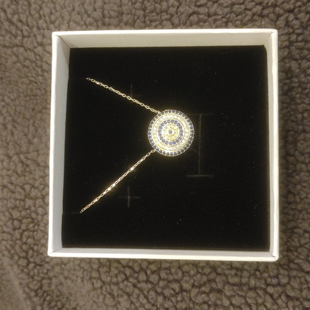 925 Sterling Silver Big Evil Eye Necklace